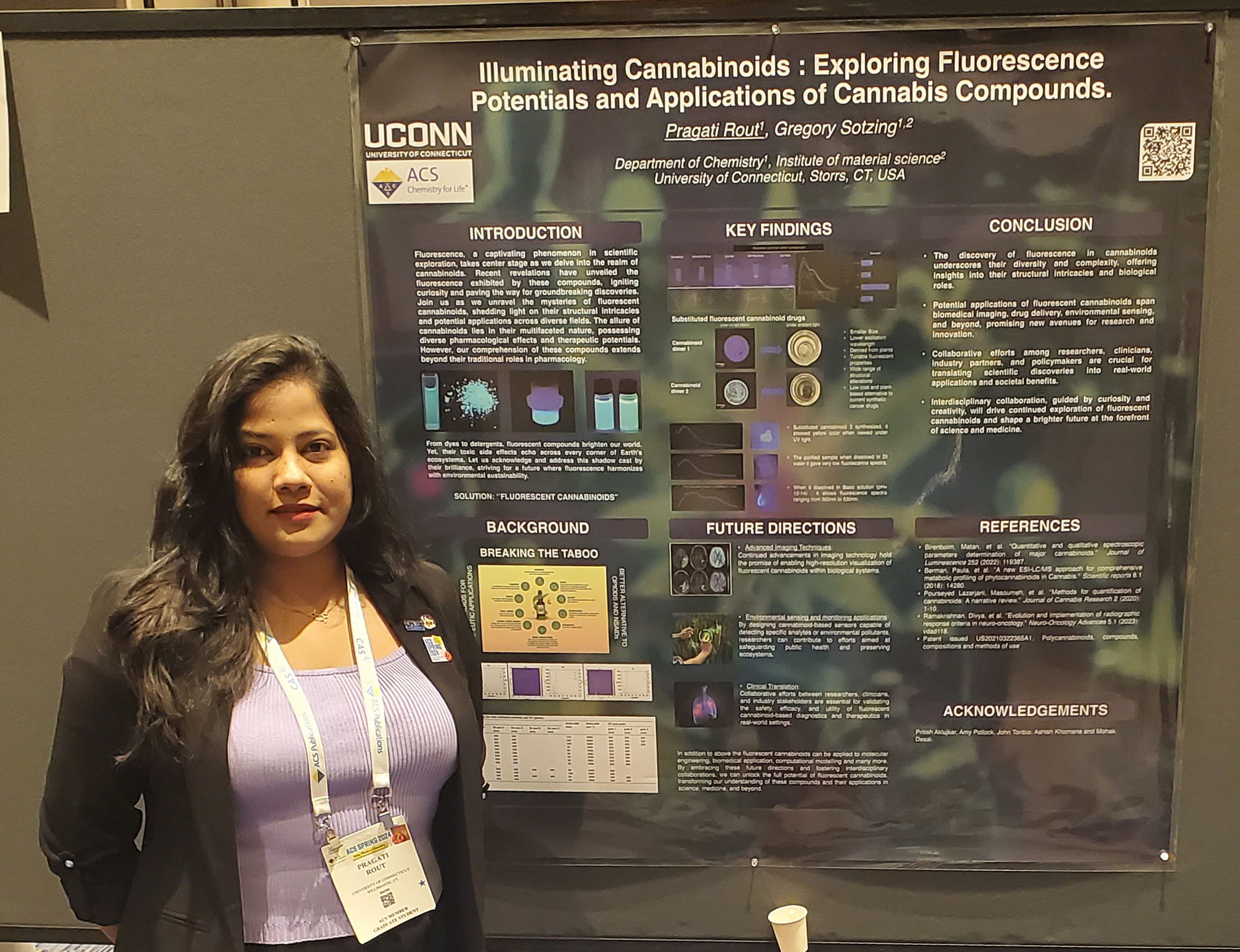 Pragati Rout sharing her research poster at the ACS 2024 Spring Meeting