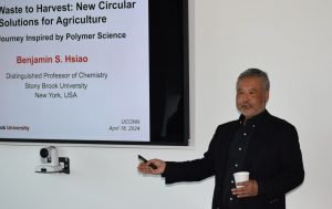 Dr. Benjamin Hsaio makes his presentation during the IMS Polymer Program Distinguished Alumni Seminar