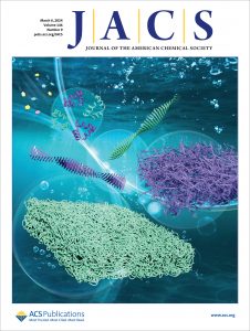Cover of Journal of the American Chemical Society March 6, 2024 issue featuring research from Yao Lin, Challa V. Kumar, and colleagues