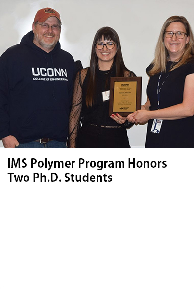 Jeff McCutcheon (l), and Kelly Burke (r) present award to Yasmin Bimbatti (c), 