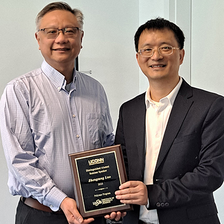 Polymer Program distinguished alumnus Prof. Zhengtang "Tom" Luo (left) with Prof. Mu-Ping Nieh, Director of the IMS Polymer Program